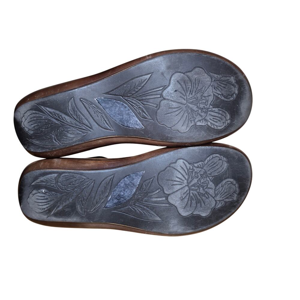 Born Womens Thong Sandal Black Leather Lace Design Leather Insole Arch Support 8 - Picture 7 of 9